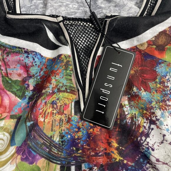 FunSport Women’s S Floral Abstract Tunic Lagenlook Long Sleeve Artsy Boho - Picture 4 of 12